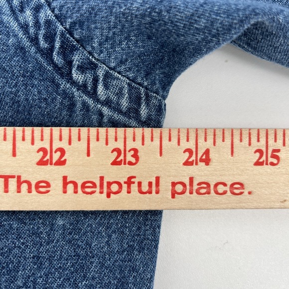 Vtg Ralph Lauren Blaire Denim Jean Shirt Mens S Blue Button L/SRed Pony - Picture 7 of 8